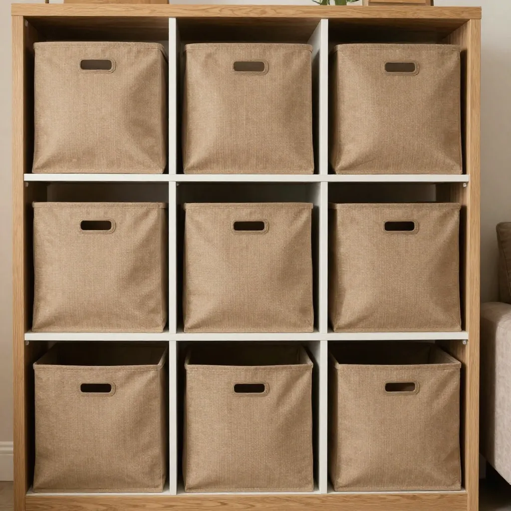 Mixed size storage cubes stacked together