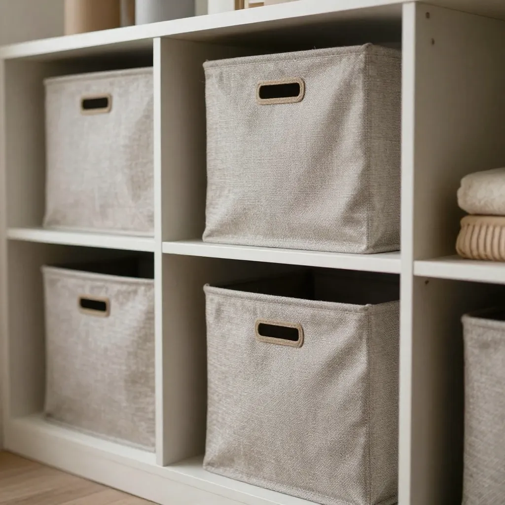 Store interior with fabric storage display